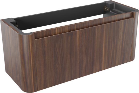 Storke Soft zwevende wastafelonderkast 120 x 46 cm Notenhout 2 lades