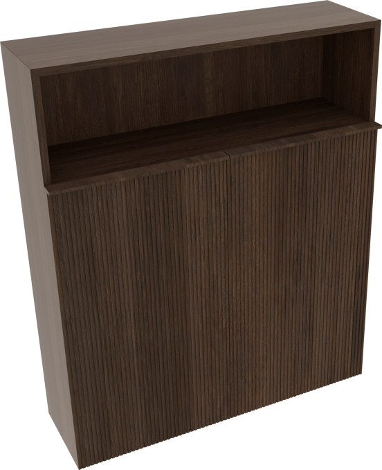 Balmani Forma Badhochschrank: Hängend, Eiche geräuchert, 100 x 30 x 120 cm