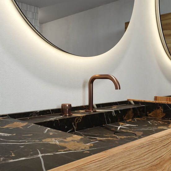 Blaufoss Pavilion Flat robinet de lavabo Brushed Rosegold