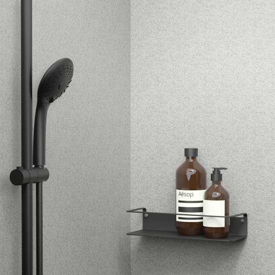 Blaufoss Tika enkele shampoohouder met wandbevestiging mat zwart