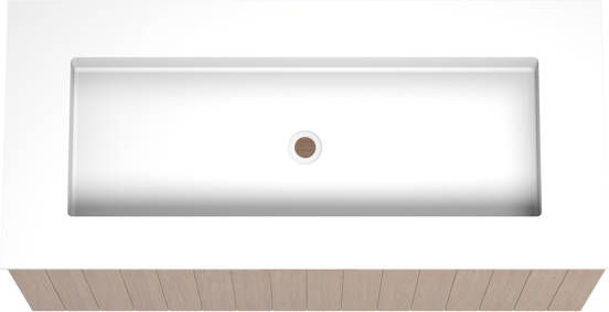 Balmani Adagio meuble salle de bains suspendu 120 x 55 cm chêne vieilli avec Tablo Stretto plan simple pour 2 trous de robinet en solid surface blanc mat