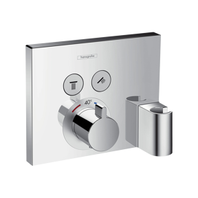 Hansgrohe Showerselect S Square thermostat de douche encastré avec support douchette 2 fonctions chrome brillant