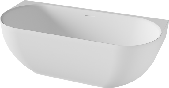 Balmani Forte baignoire semi-îlot 170 x 78 cm Solid Surface blanc mat