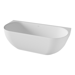 Balmani Forte baignoire semi-îlot 170 x 78 cm Solid Surface blanc mat