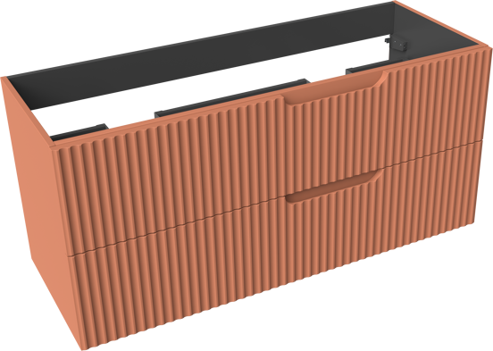 Linie Ribbo meuble sous-vasque suspendu 120 x 46 cm cotto 2 tiroirs