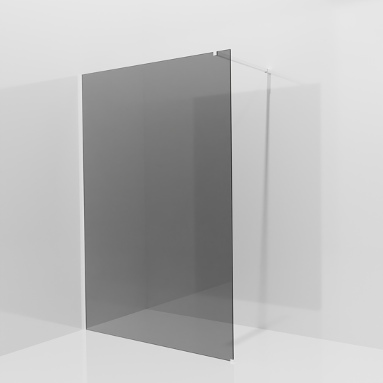 Balmani Modular Walk-In Dusche: 140 x 200 cm, Rauchglas, inklusive Coating, Profil Weiß matt