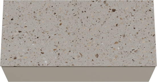 Balmani Idra meuble salle de bains suspendu 120 x 55 cm gris pierre avec Stretto tablette simple ou double en terrazzo greige terrazzo