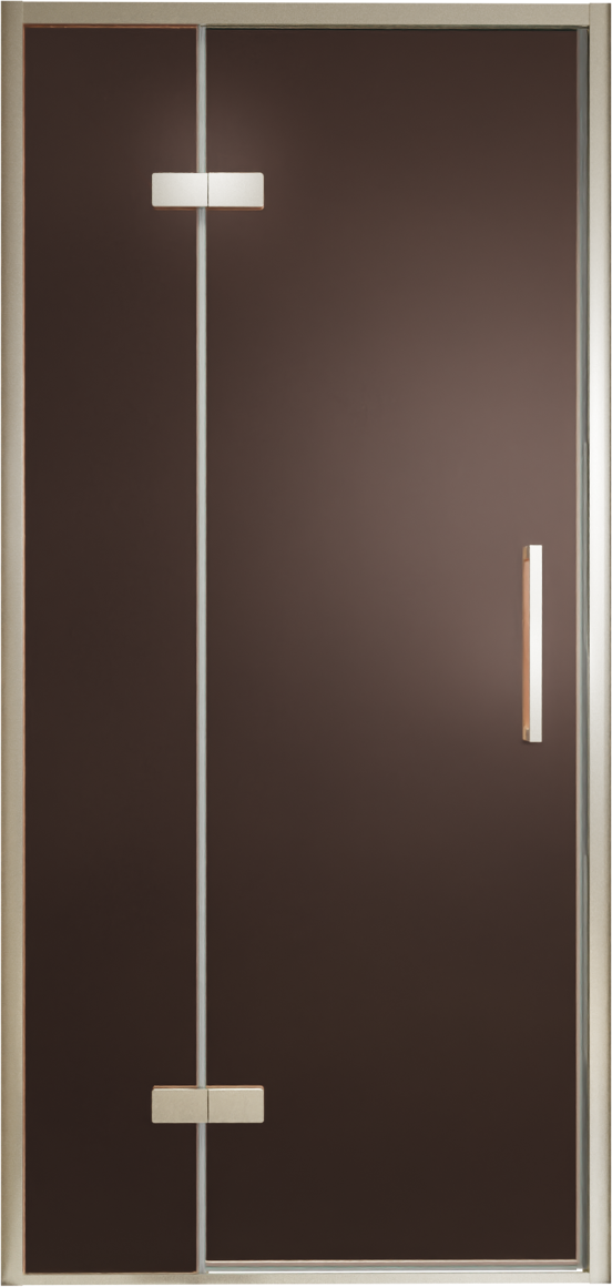 Balmani Senses Design douche draaideur links 100 cm x 210 cm Brons glas, Brushed CoolMetal profielen