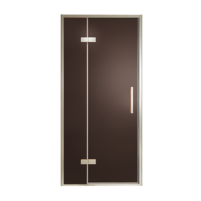 Balmani Senses Design douche draaideur links 100 cm x 210 cm Brons glas, Brushed CoolMetal profielen