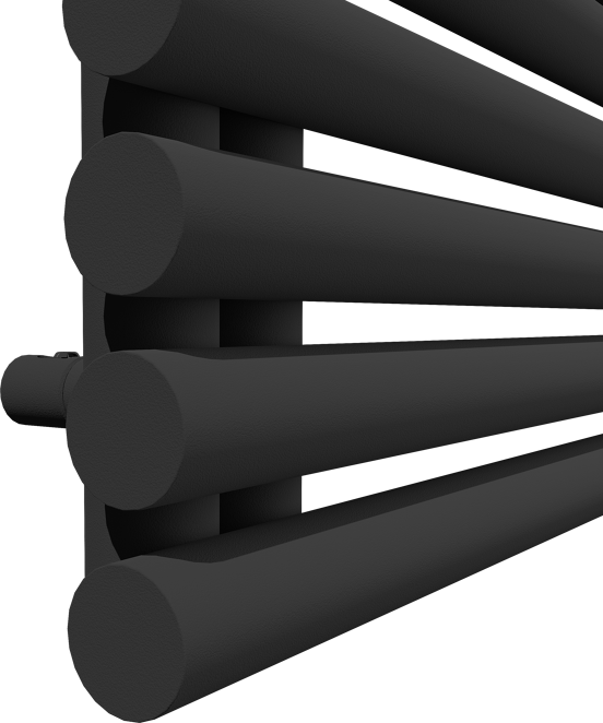 Vipera Avila enkele handdoekradiator 50 x 187 cm centrale verwarming mat zwart middenaansluiting 952W