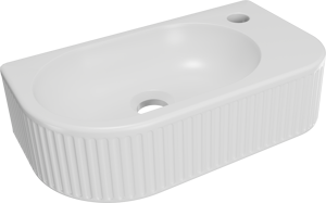 Luca Varess Rondo Ribs fonteintje 41 x 22 cm mat witte porselein