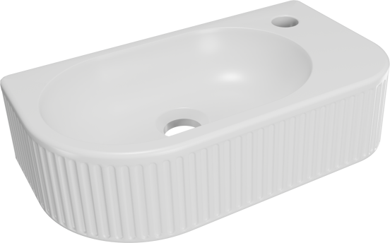 Luca Varess Rondo Ribs handenwasser 41 x 22 cm mat witte porselein