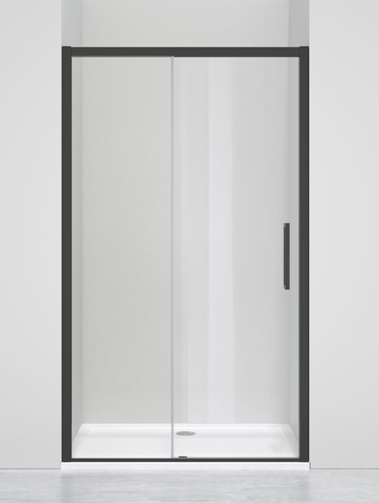 Luca Varess Senses douche schuifdeur 120 x 200 cm helder glas mat zwart profiel