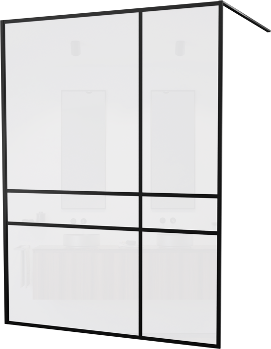 Balmani Framed Plus inloopdouche 160 x 210 cm links crossed glas zwart profiel
