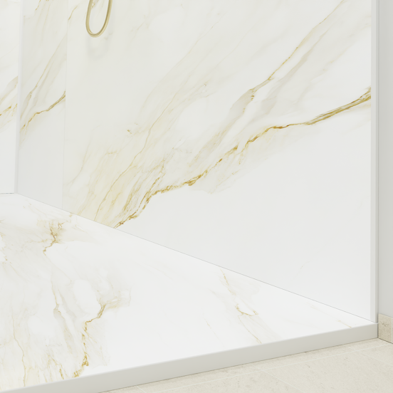 Luca Varess Suite Duschwanne 160 x 90 cm Marmorkomposit Marble Gold 