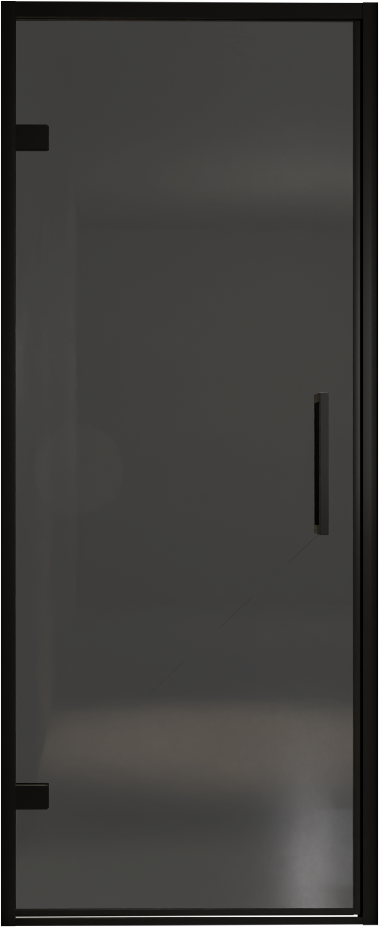 Balmani Senses Design douche draaideur links 90 cm x 210 cm Rookglas, Zwarte profielen, met coating