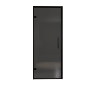 Balmani Senses Design douche draaideur links 90 cm x 210 cm Rookglas, Zwarte profielen
