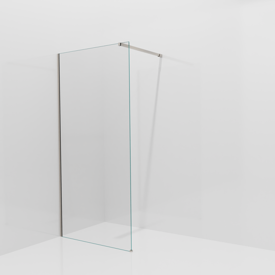 Balmani Modular Walk-In Dusche: 100 x 200 cm, Klarglas, inklusive Coating, Profil Brushed CoolMetal