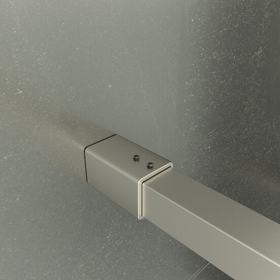 Balmani Modular inloopdouche 140 x 200 cm mikado glas geborsteld inox profiel