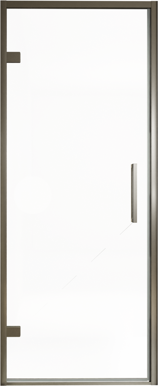 Balmani Senses Design douche draaideur links 90 cm x 210 cm Helder glas, Brushed GunMetal profielen, met coating