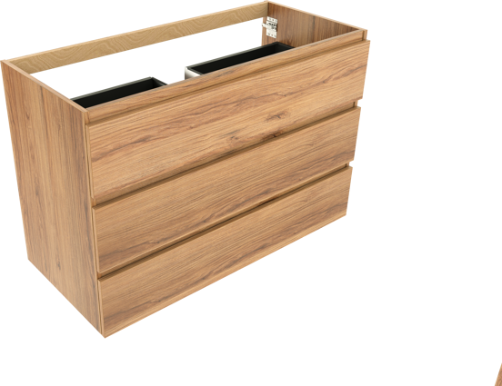 Balmani Lucida staande wastafelonderkast 120 x 55 cm teak 3 lades