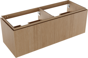 Balmani Eclips zwevende wastafelonderkast 150 x 55 cm natuur eiken 4 lades vert. sym. Groef