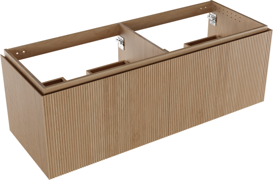 Balmani Eclips meuble sous-lavabo suspendu 150 x 55 cm Chêne naturelle 4 tiroirs Nervure sym. vert.