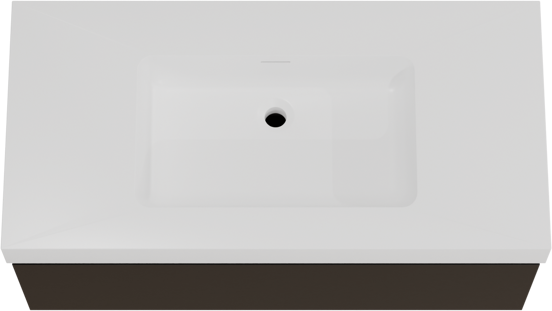 Storke Edge zwevend badkamermeubel 105 x 52 cm mat zwart met Mata High enkele wastafel in solid surface mat wit