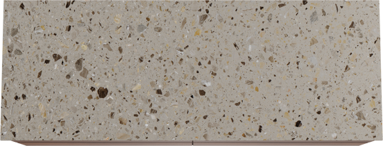 Balmani Mitra zwevend badkamermeubel 150 x 55 cm notelaar met Stretto enkel of dubbel tablet in terrazzo greige terrazzo