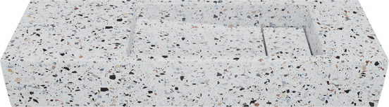 Balmani Mood Handwaschbecken: 65 x 20 cm, Bianco Nero Terrazzo