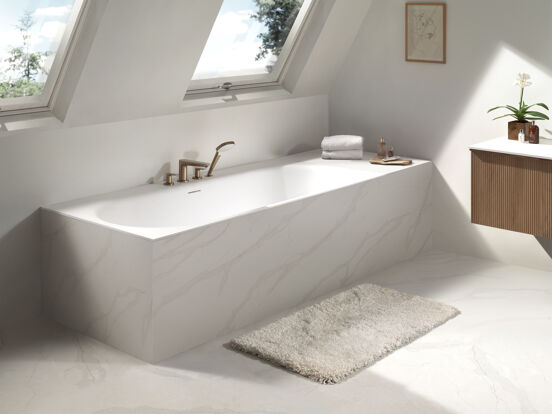 Balmani Rallanta Cresta baignoire encastrable double 180 x 90 cm Solid Surface blanc mat