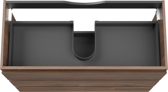 Linie Lado meuble sous-vasque a poser 100 x 46 cm chêne brun 3 tiroirs