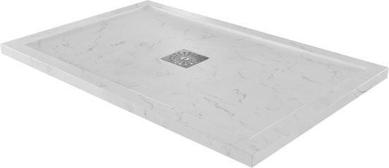 Linie Lido receveur de douche 120 x 80 cm marbre composite aspect marbre blanc texture ardoise
