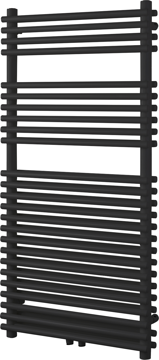 Vipera Alegria dubbele handdoekradiator 60 x 120 cm elektrische verwarming mat zwart zij- en middenaansluiting 1.192W, weerstand inbegrepen