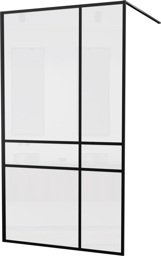 Balmani Framed Plus douche à l'italienne  120 x 210 cm gauche verre crossed profil noir