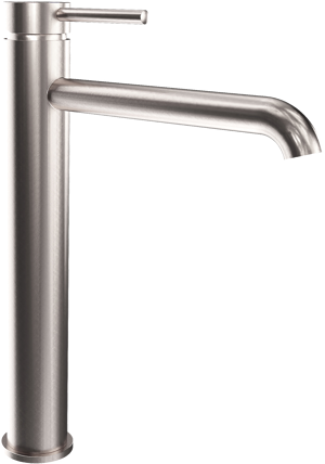Blaufoss Round verhoogde wastafelkraan Brushed CoolMetal