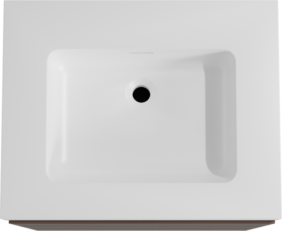 Storke Edge staand badkamermeubel 65 x 52 cm notelaar met Mata High enkele wastafel in solid surface mat wit
