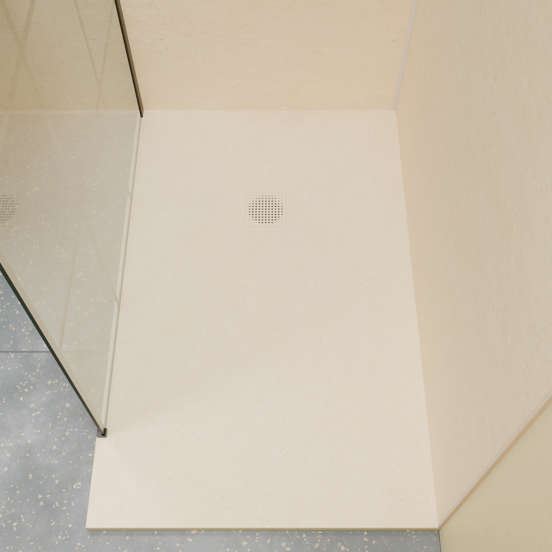 Luca Varess Suite Duschwanne 140 x 90 cm Marmorkomposit Dizzy Cream 