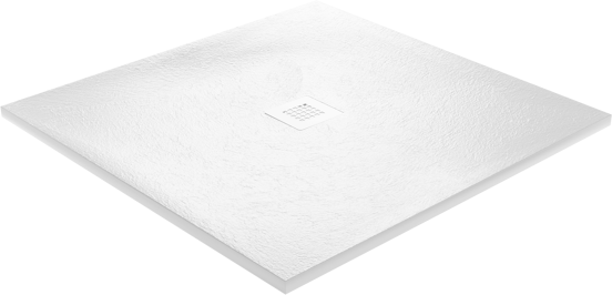 Balmani Vega receveur de douche 90 x 90 cm marbre composite blanc mat texture ardoise