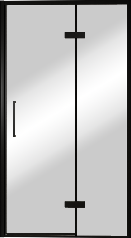 Balmani Senses Design porte pivotante à droite 120 cm x 210 cm verre Miroir Reflex, Profil noir