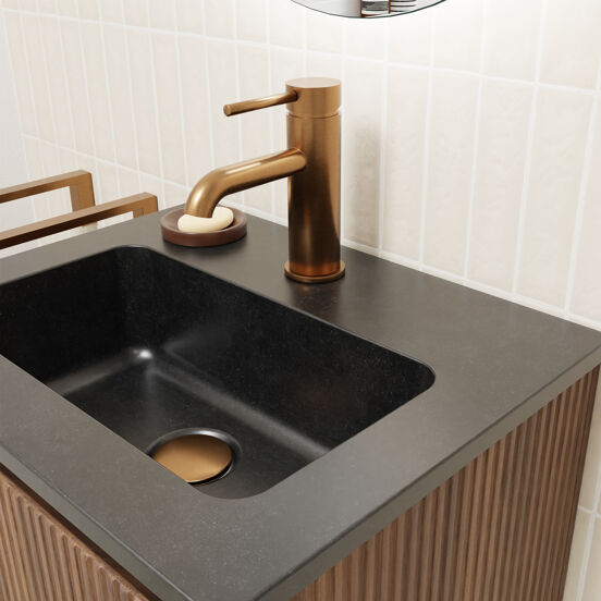 Blaufoss Round EcoStart robinet de lavabo standard Brushed Rosegold