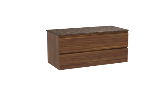 Balmani Lucida hängendes Möbelstück Set: 120 x 55 cm, Amerikanischer Nussbaum, mit Stretto Einzel- oder Doppel Waschtischplatte, Marmor Dark Emperador