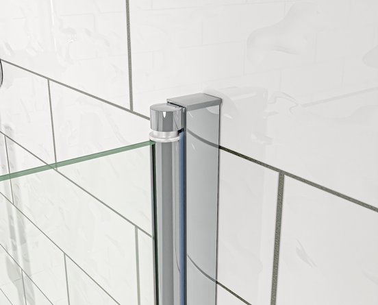 Linie Milos enkele badwand 85 cm met glanzend chroom profiel
