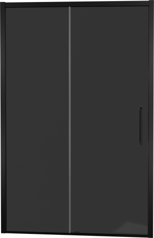 Balmani Senses Design douche schuifdeur omkeerbaar 140 cm x 210 cm Rookglas, Zwarte profielen