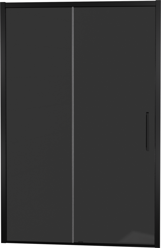 Balmani Senses Design douche schuifdeur omkeerbaar 120 cm x 210 cm Rookglas, Zwarte profielen