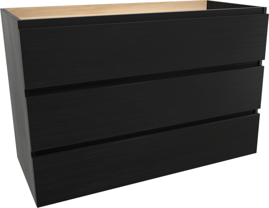 Balmani Lucida meuble sous-vasque a poser 120 x 55 cm chêne noir 3 tiroirs