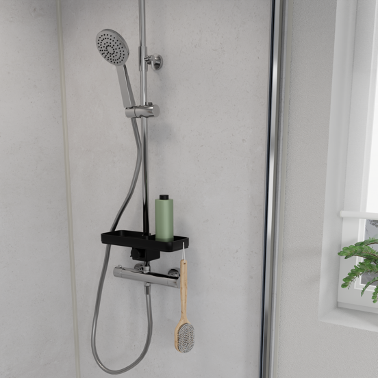Linie Neptunus étagère de douche ajustable noir mat