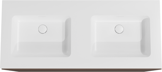 Storke Edge meuble salle de bains à poser 120 x 52 cm noyer avec Mata double vasque en solid surface blanc mat