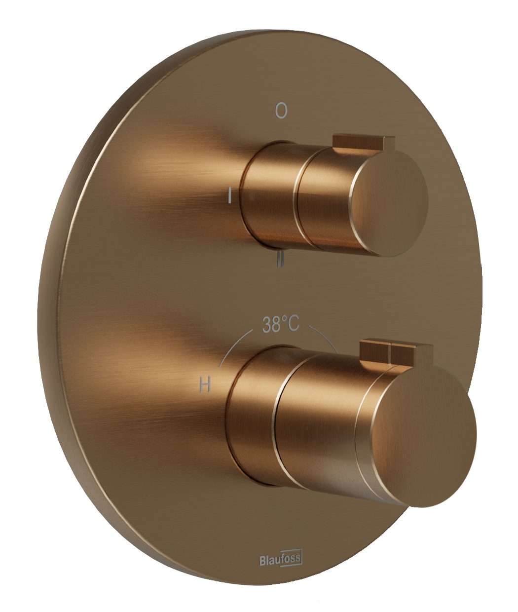Blaufoss Smartbox Round thermostatische inbouw douchekraan 2 functies Brushed Rose Gold