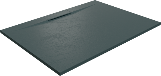 Balmani Juno douchebak 120 x 90 cm composietmarmer grafietgrijs leisteenstructuur
